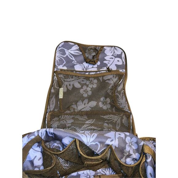 L.L.Bean blue floral nylon toiletry carryall camping travel accessories bag - Picture 5 of 7